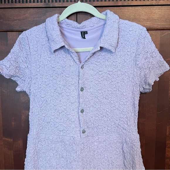 Lavender Textured Midi Dress #LK2 - Picture 4 of 16